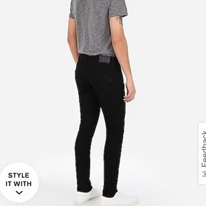 Express Men's Jet Black Skinny Jeans